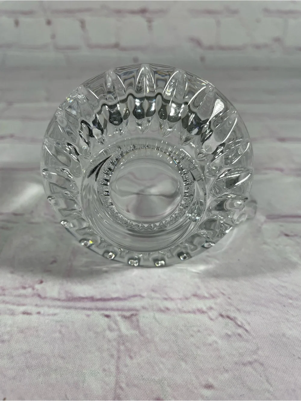 Vintage Gorham Crystal Lyric Clear Glass Creamer Faceted Bottom 3”